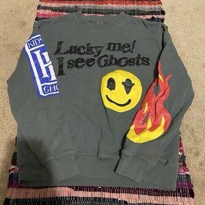 Kids See Ghosts Kanye West x Kid Cudi Camp Flog Gnaw Sweatshirt Size Small *FAKE